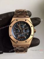 Replica Audemars Piguet Royal Oak Perpetual Calendar Rose Gold Blue Dial Watch